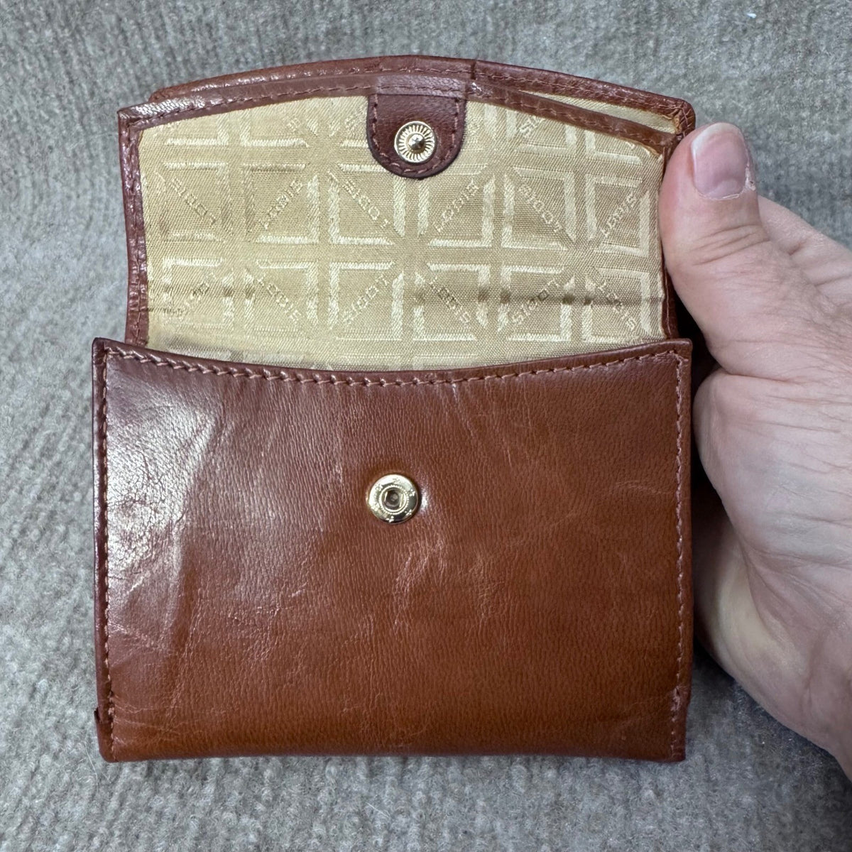 Lodis Leather Trifold Wallet Womens Brown Compact Minimalist Classic