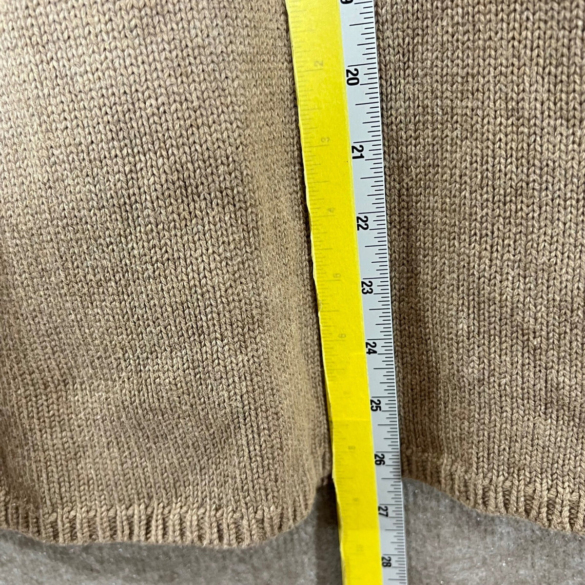 Eddie Bauer Shawl Collar Cardigan Sweater Women XL Tan Cotton Knit Academia