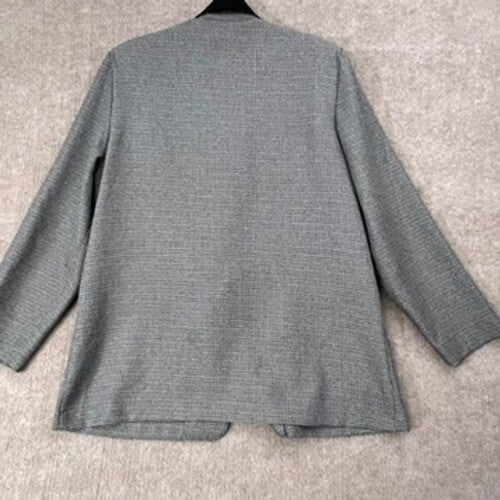 Alfred Dunner Petite 16 Blazer Houndstooth Black Collar Career Jacket