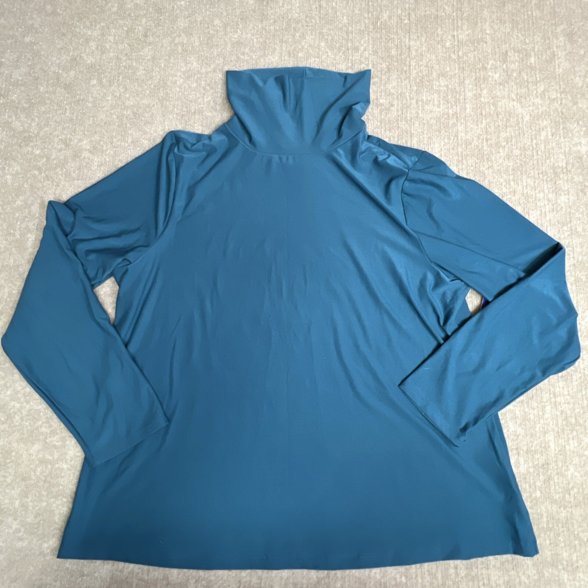 NWT Apt 9 2X Turtle Mock Neck Pullover Teal Long Sleeve Preppy Stretch Knit