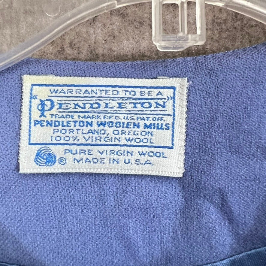 Vintage Pendleton 18W Virgin Wool Periwinkle Blue Button Front Blazer Jacket