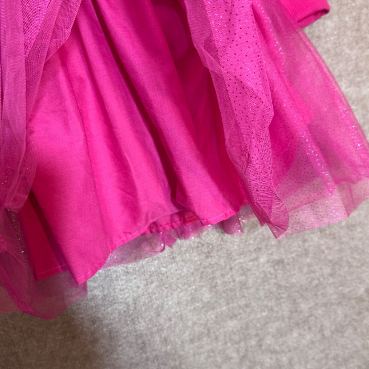 Strawberry Shortcake Faux Fur Tulle Dress Girls 5T Pink Glitter Winter Core