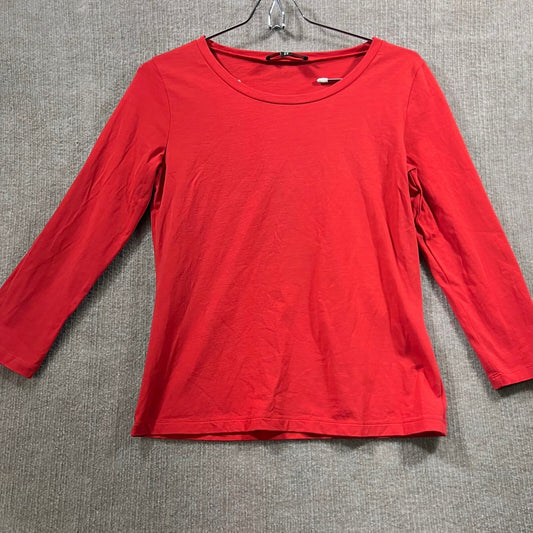 Weekend Max Mara Red Crew Neck 3/4 Sleeve Embellished Top Shirt Size S