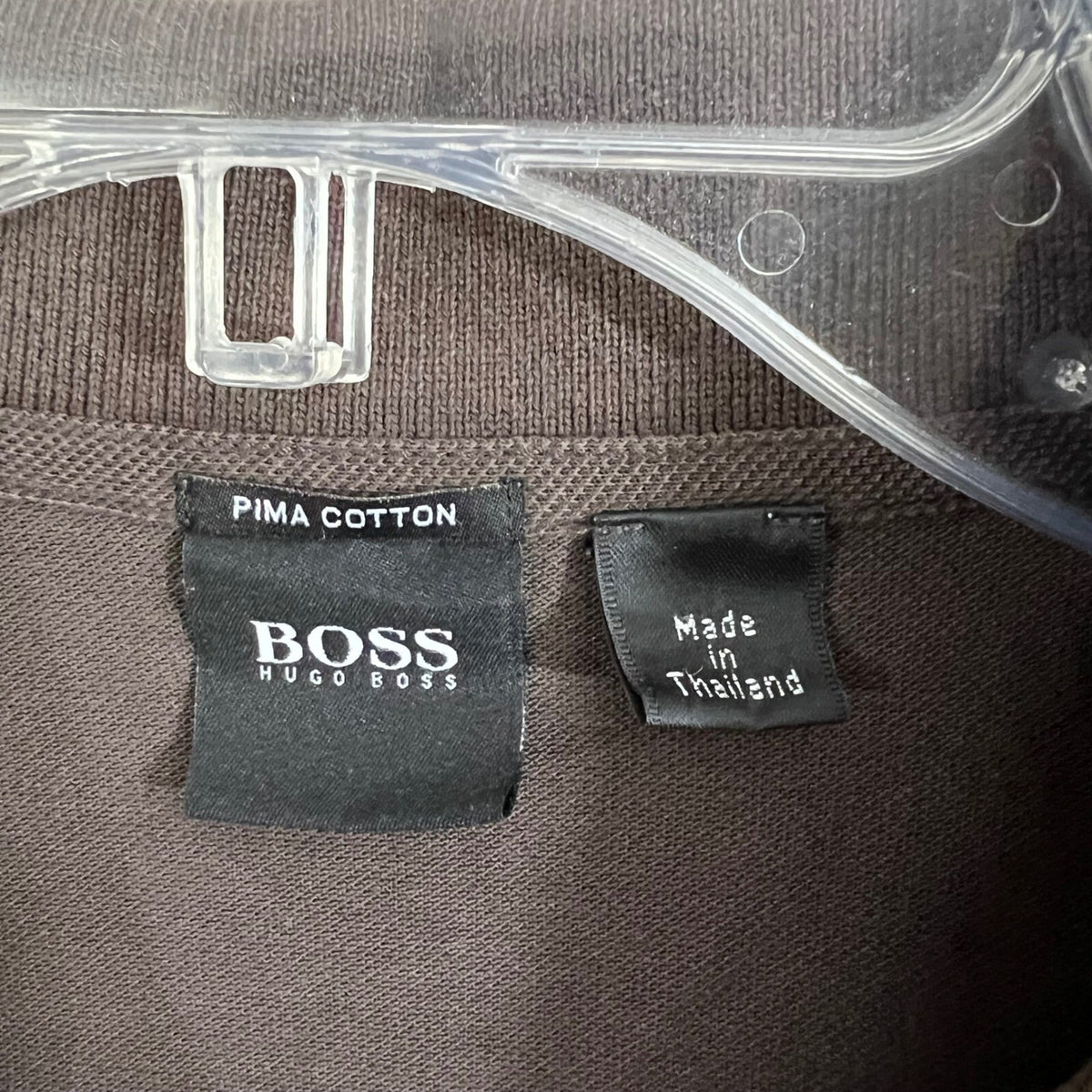 BOSS Hugo Boss Mens XL Polo Shirt Brown Pima Cotton Short Sleeve Casual Top