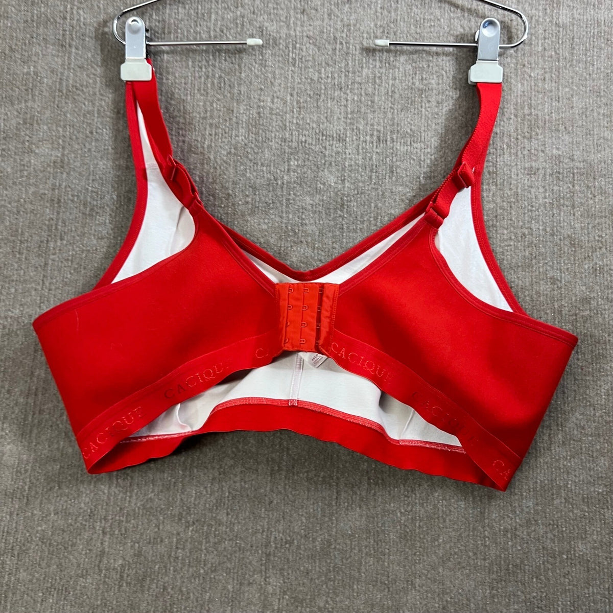 Cacique Red Lace Padded Wireless Bra 46DD Full Coverage Comfort