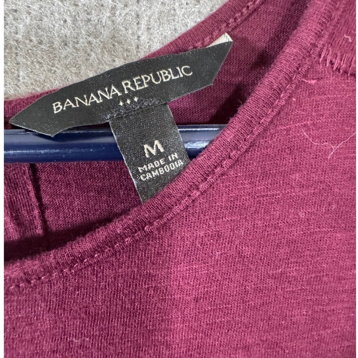 Banana Republic Tank Top Women M Maroon Keyhole Back Cotton Modal Minimalist