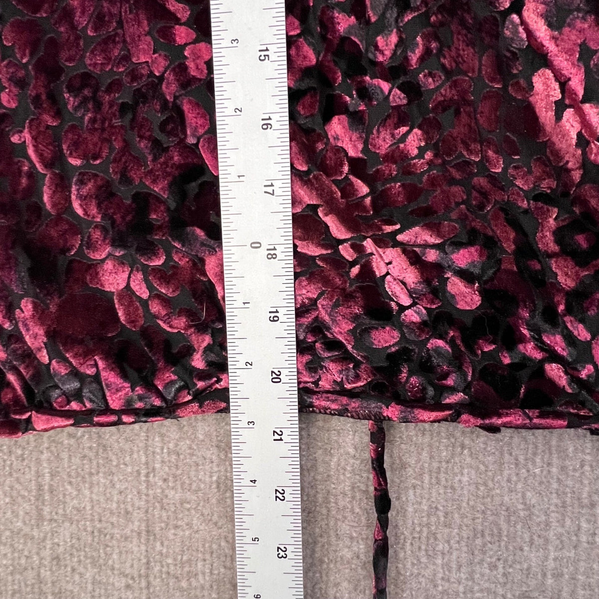 Venus Velvet Top Long Sleeve Purple Black Burnout Leopard Print Blouse S