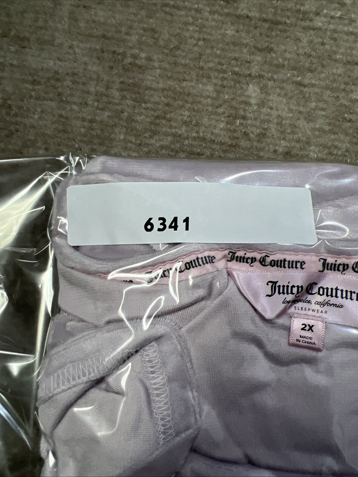 Juicy Couture Shirt Women 2X Sleepwear Short Sleeve Pullover Velour Lounge