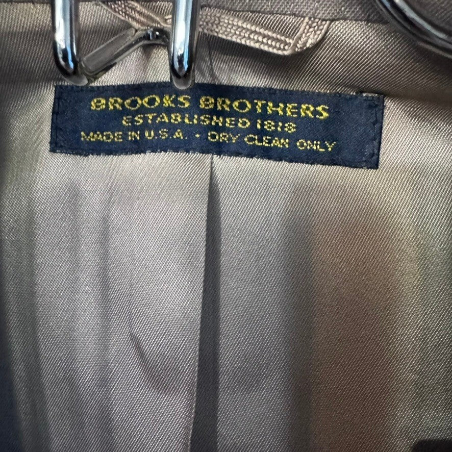 Brooks Brothers Blazer Jacket Mens 46 Reg Tan Brown Wool Blend Sport Coat