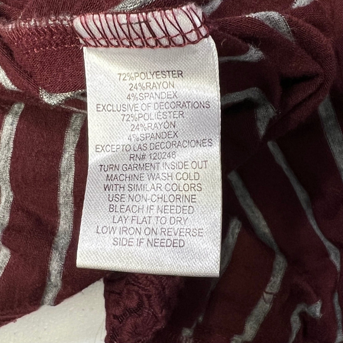 Wallflower 3X Peplum Top Plus Size Burgundy Stripe Long Sleeve Lace Trim