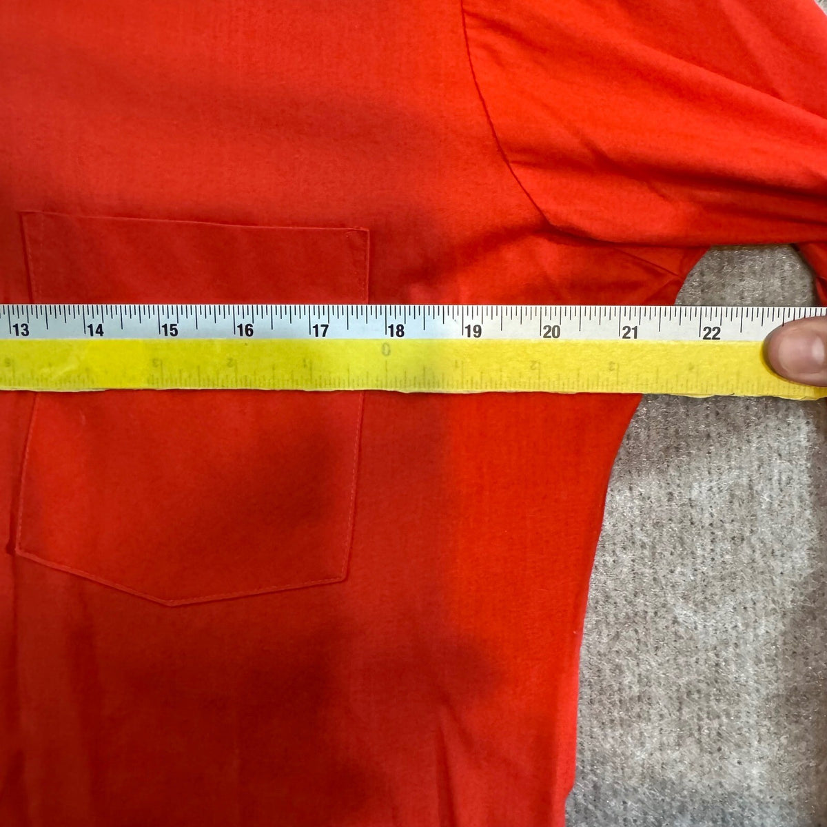 Vintage Van Heusen 417 V-Taper Mens M Red Dress Shirt Long Sleeve Retro USA Era