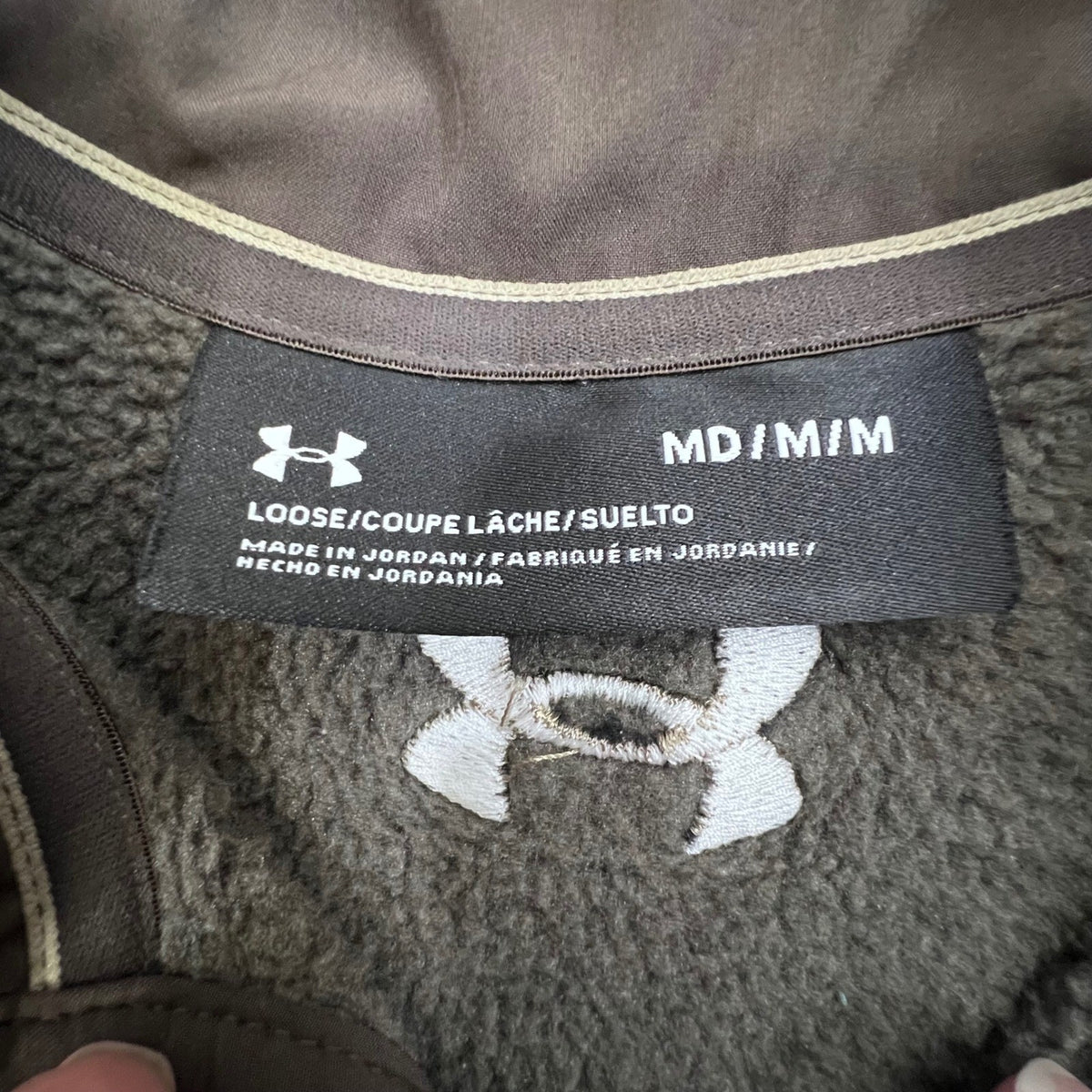 Under Armour Mens Pullover Sweater Gray Fleece 1/4 Snap Mock Neck MD