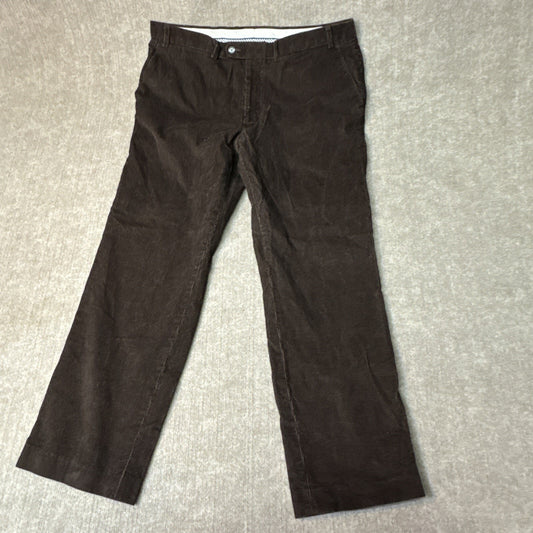 Vintage Lauren Ralph Lauren Corduroy Flat Front Pants Size 38x30 Brown Straight