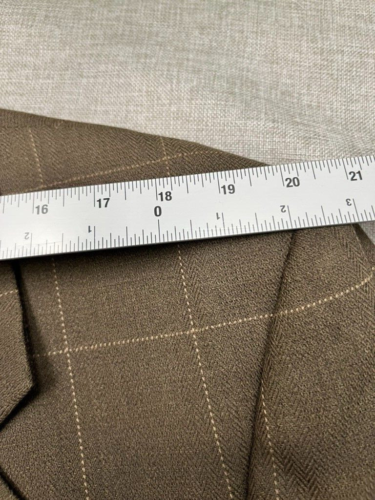 Vintage Burberry's Sport Coat Mens Brown Windowpane Plaid Wool Blazer Academia