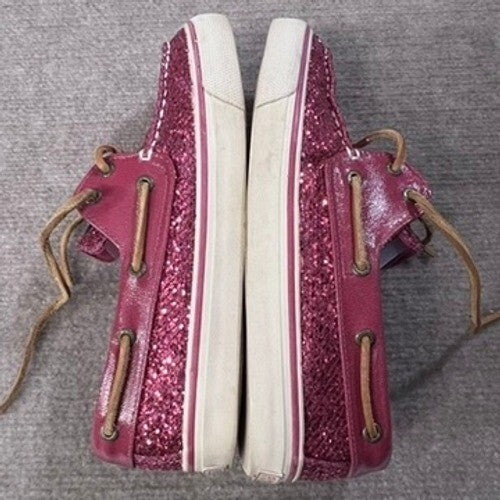 Sperry Top-Sider Sz 7 Boat Shoes Glitter Pink Sparkle Casual Slip On Women's