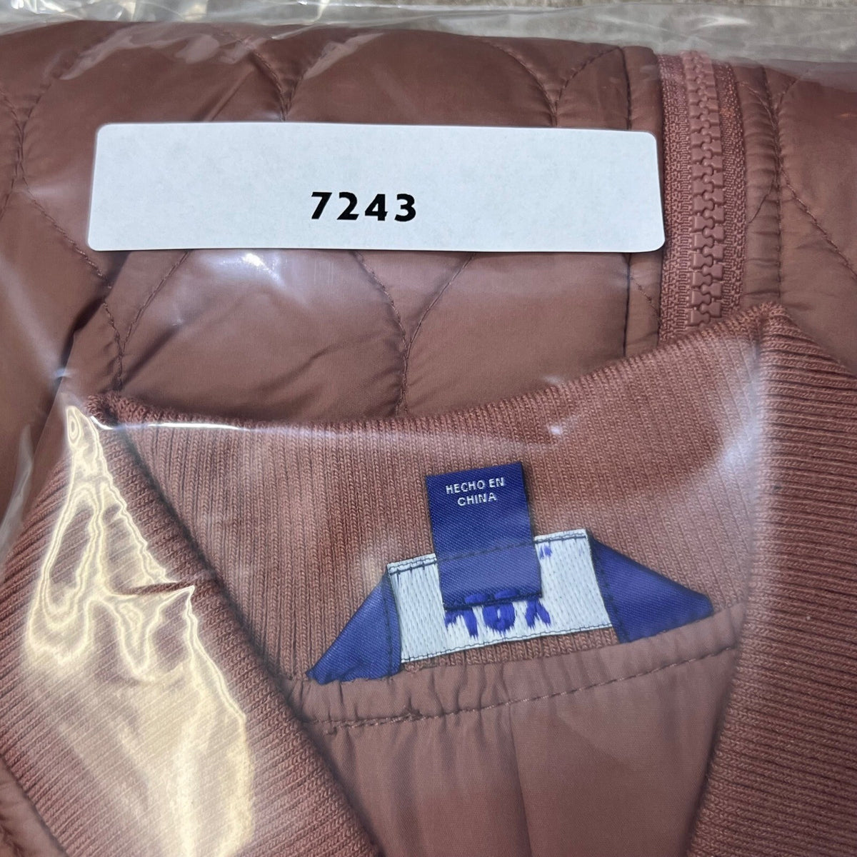 Joy Lab Quilted Bomber Jacket Womens L Mauve Pink Full Zip Padded Pockets