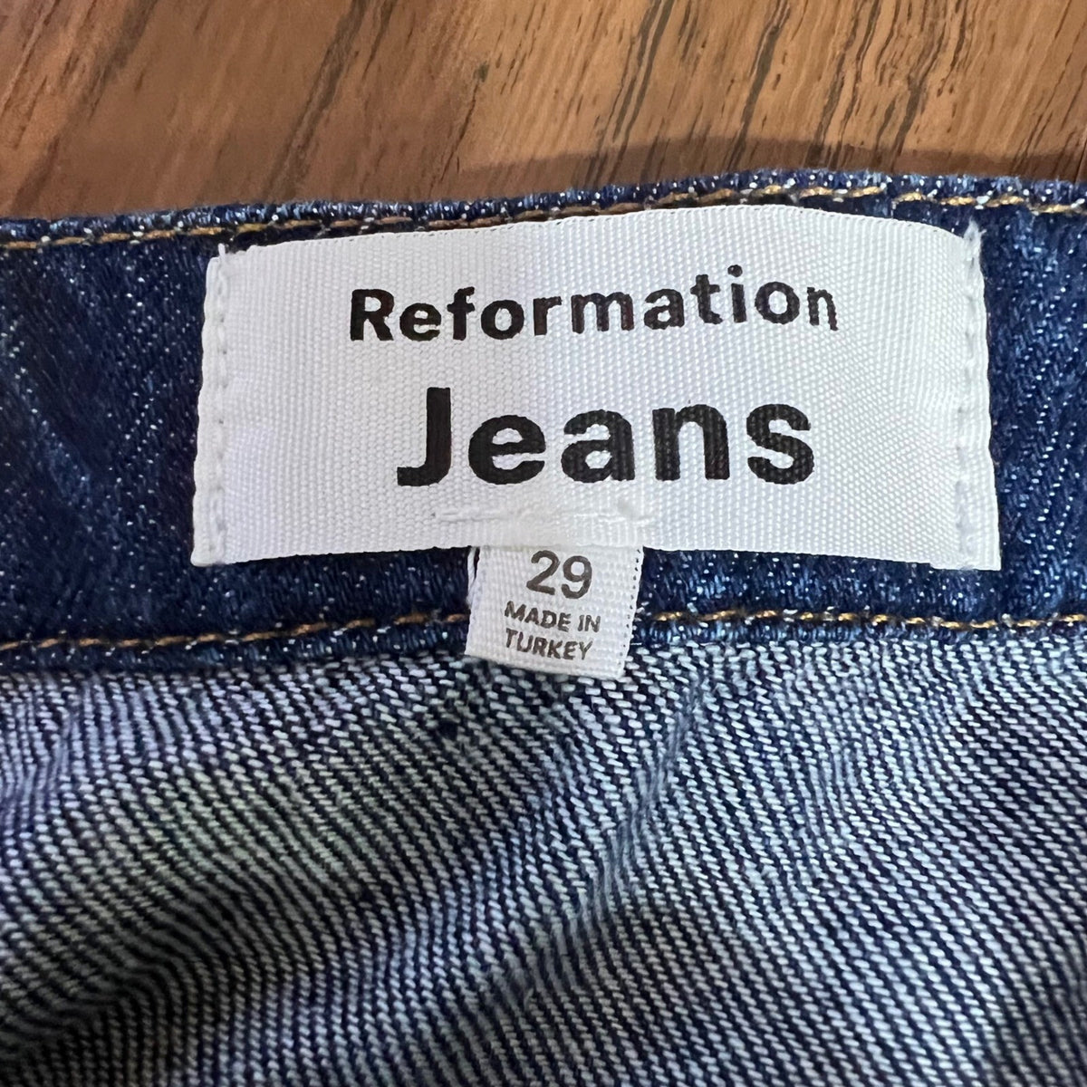 Reformation Jeans Denim Ruffle Mini Skirt Women 29 Blue Flounce Hem Casual Cute