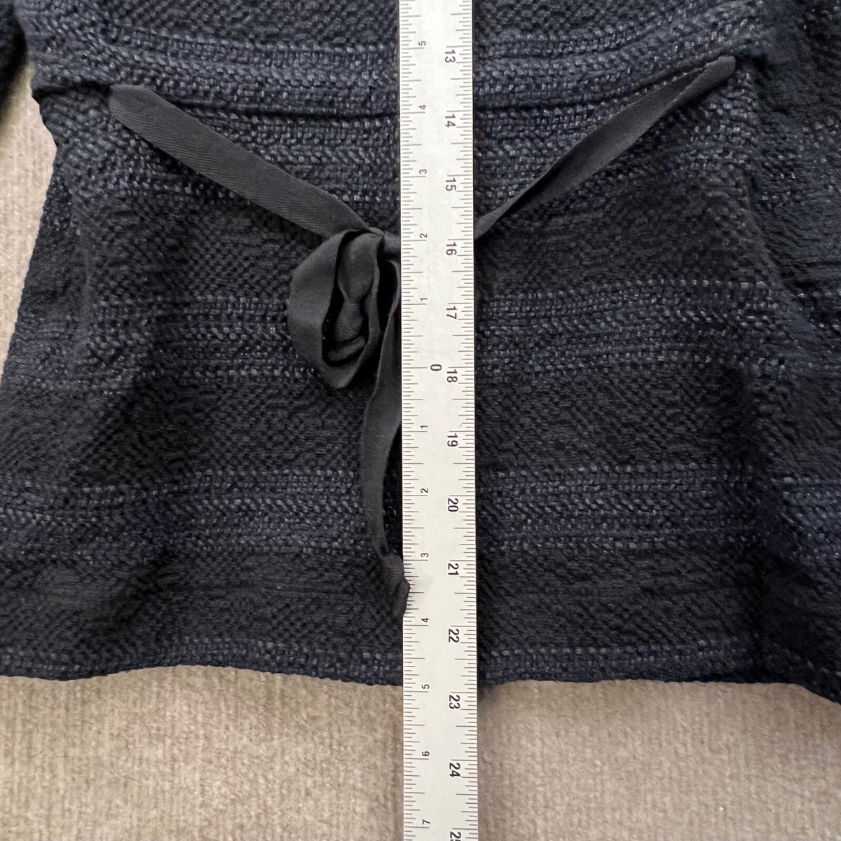 HUMANOID Textured Knit Collarless Blazer Jacket Navy Blue Size XS