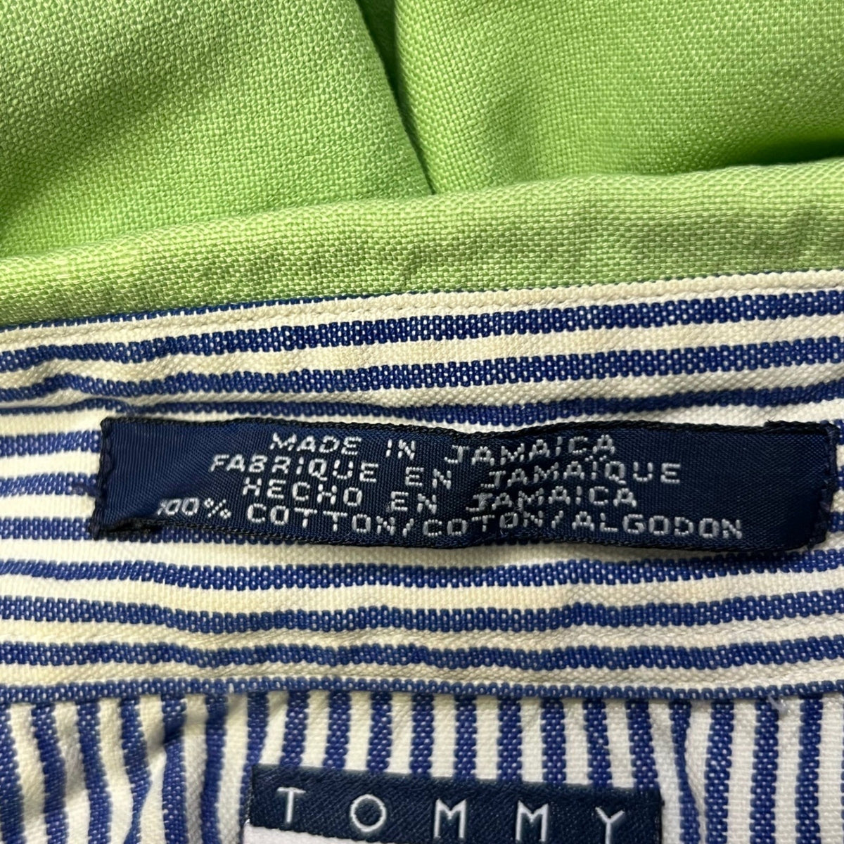Tommy Hilfiger Mens L Long Sleeve Button Down Shirt Casual Green Cotton