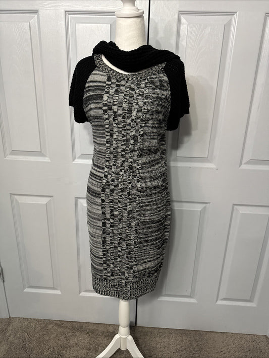 NWT Red Paint Xl 2 pc Dress Women Sweater Knit Sheath Midi and Infinity Scarf