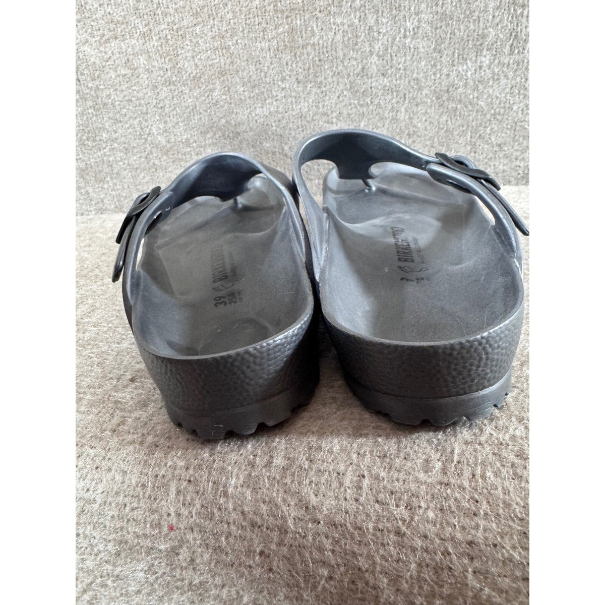 Birkenstock Gizeh EVA Sandals 8/39 Metallic Anthracite Thong Comfort Casual