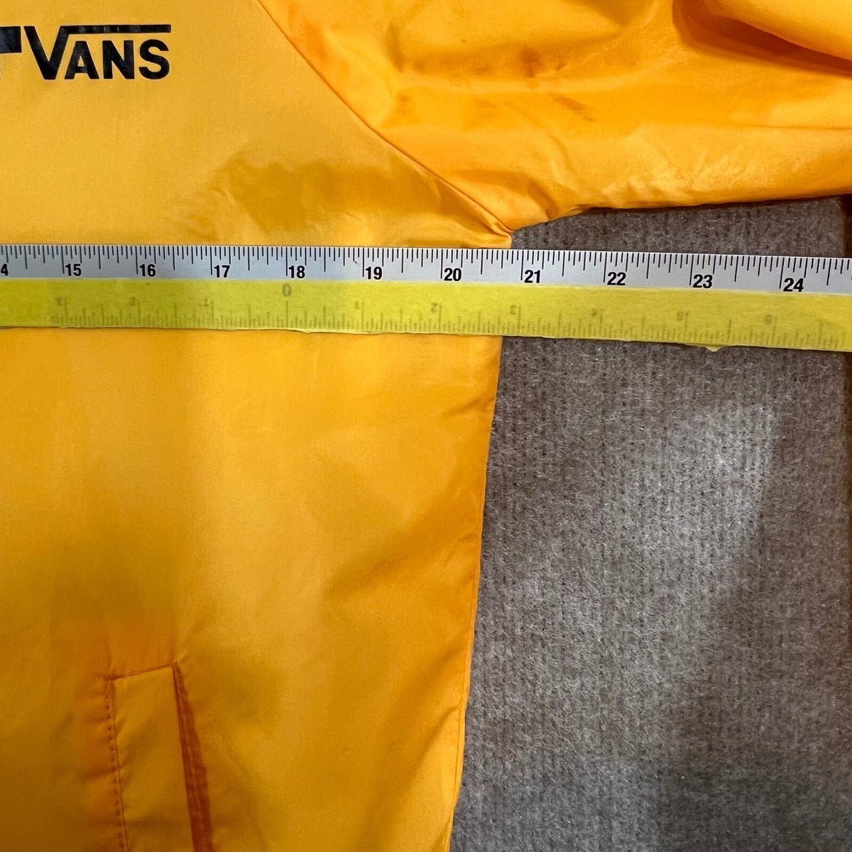 Vans Coaches Jacket Mens Large Yellow Checkerboard Logo Windbreaker Skater