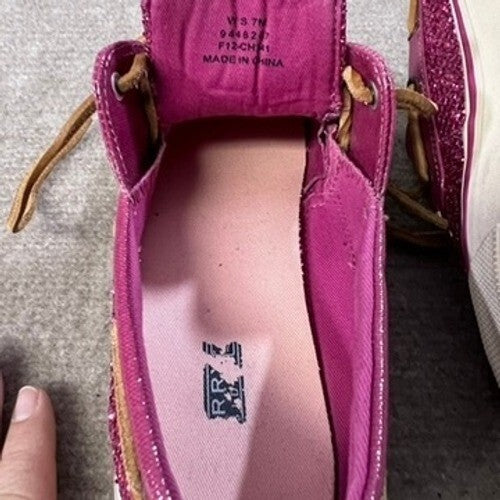 Sperry Top-Sider Sz 7 Boat Shoes Glitter Pink Sparkle Casual Slip On Women's