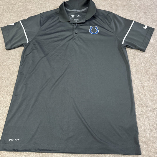 INDIANAPOLIS COLTS Mens Med Nike Dri-Fit Polo Shirt Gray logo Swoosh Football