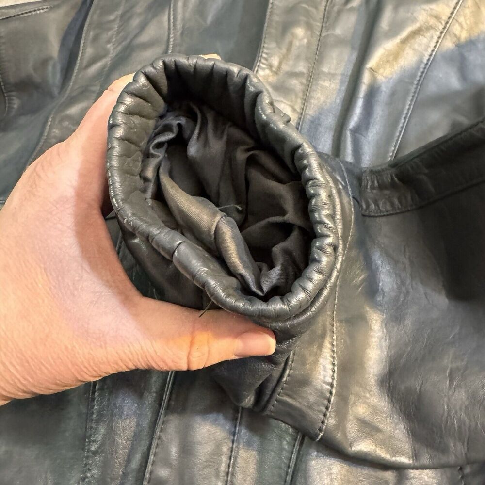 Vintage 90s Wilson Suede Leather Mens S 38 Gray Leather Jacket Removable Lining