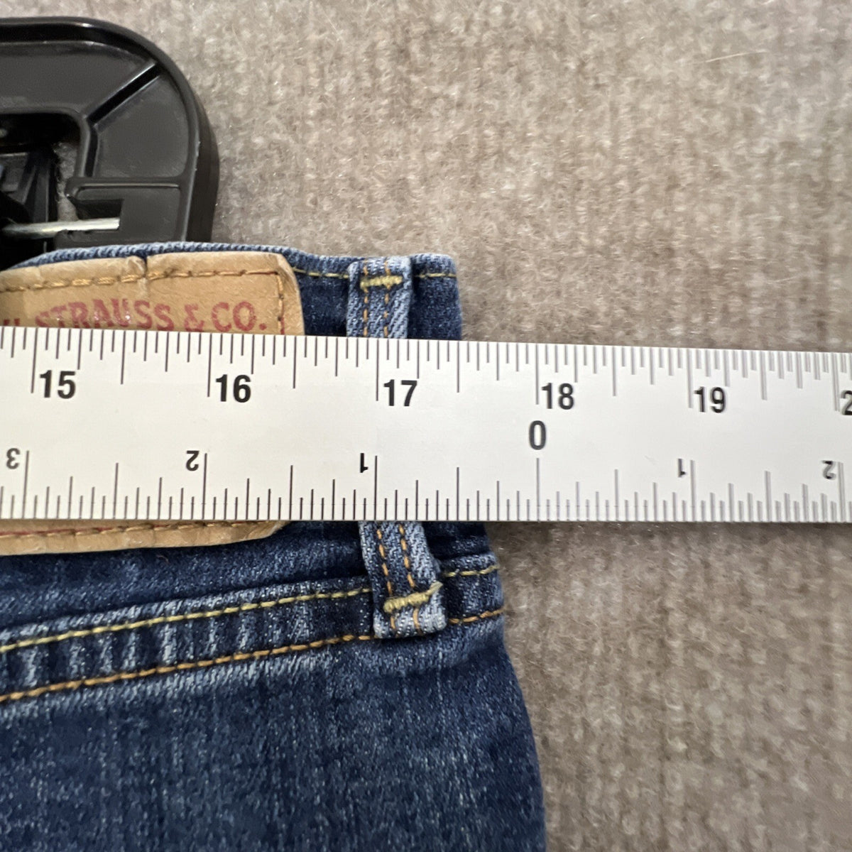 Women’s Blue Levis 505 Stretch Straight Leg Denim Jeans Size 14