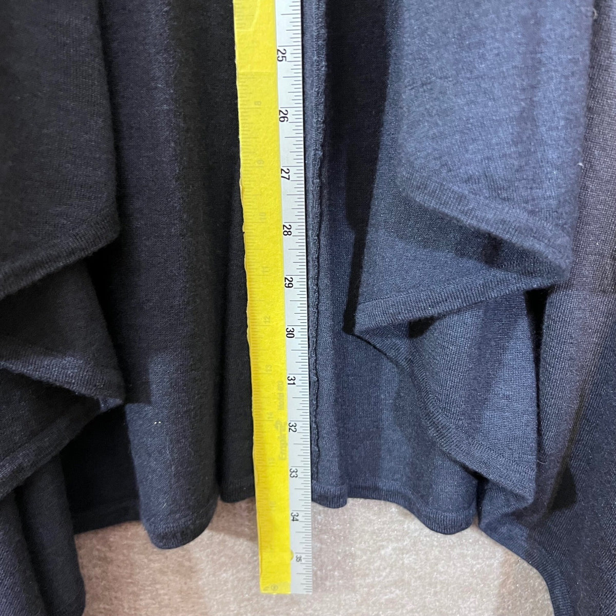 Ralph Lauren Black Label Cardigan Lg Navy Cashmere Silk Open Front Draped