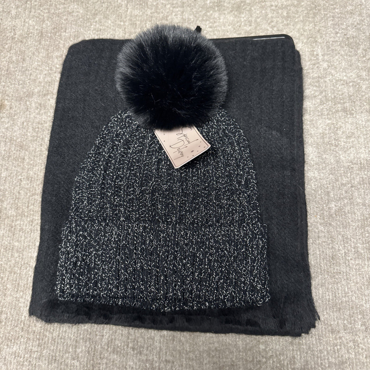 Special Delivery Soft Pom Beanie & Scarf Set