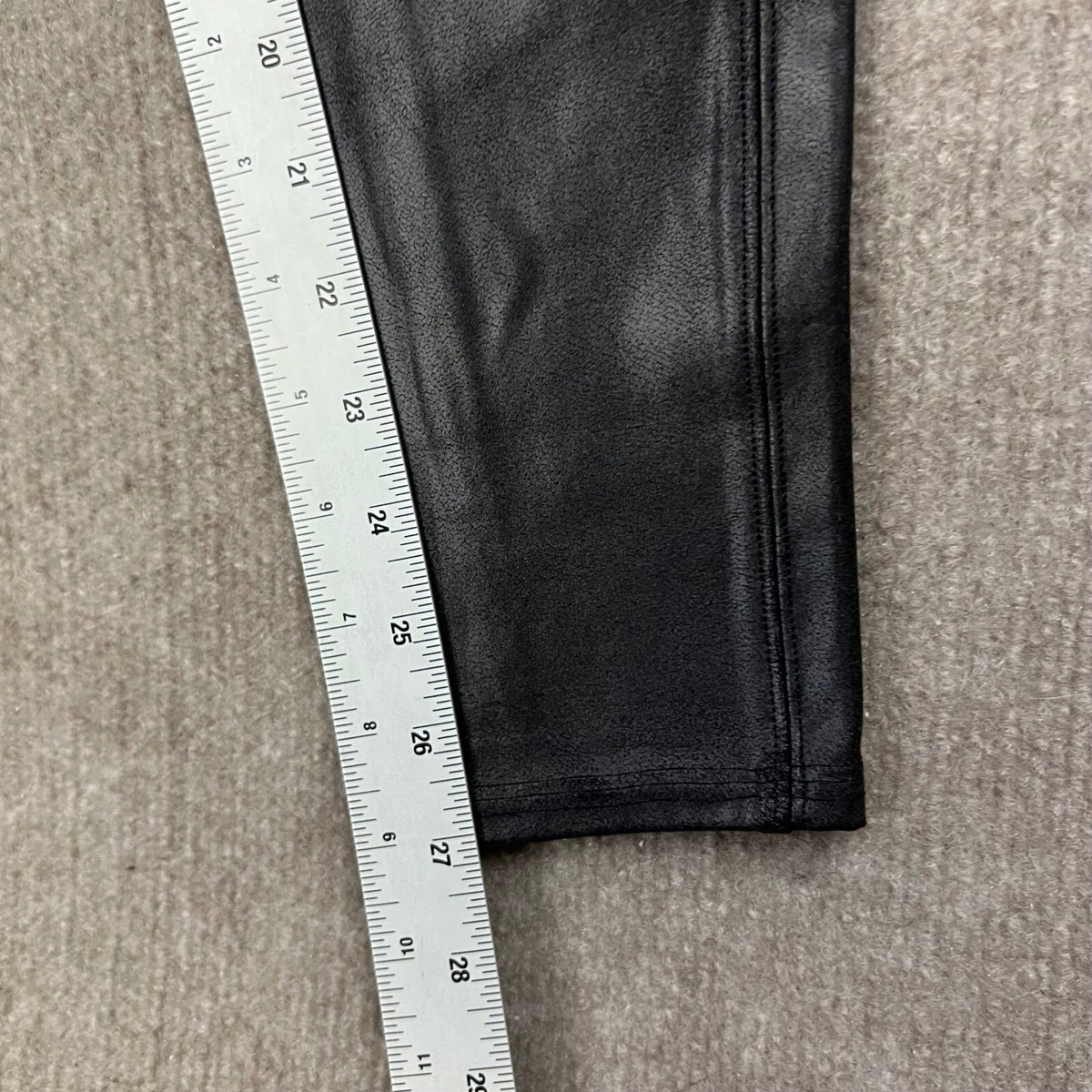 SPANX Faux Leather Leggings High Waisted Black Womens Size L G
