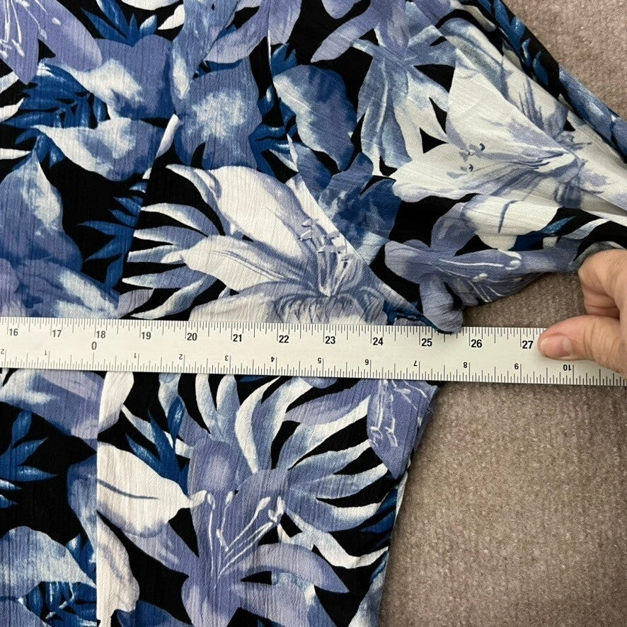Drapers & Damon's 2X Floral Print Rayon Button Down Long Sleeve Blouse