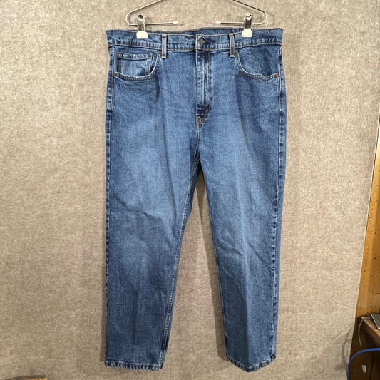 Levis 505 Regular Fit Jeans Mens 40x30 Blue Denim Stretch Straight Leg Casual