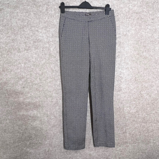 J.McLaughlin Trousers Women 2 Black Geometric Print Stretch Slim Ankle Pant