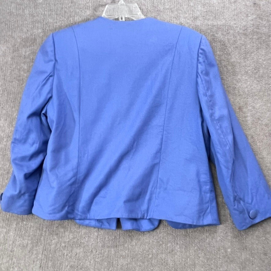Vintage Pendleton 18W Virgin Wool Periwinkle Blue Button Front Blazer Jacket