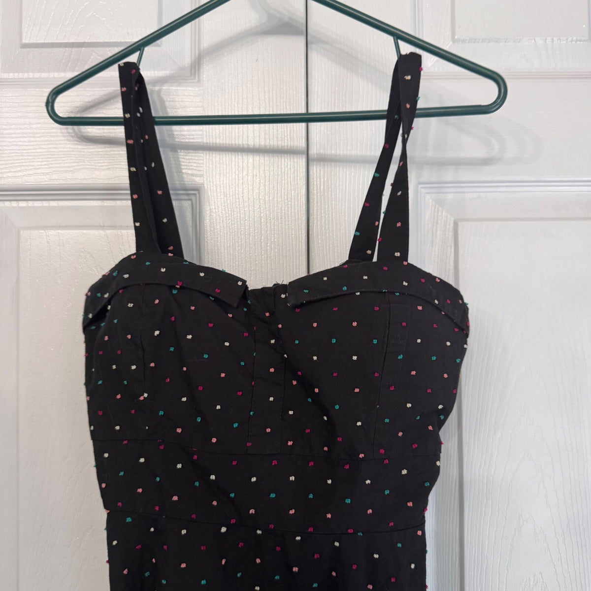Heart Soul Sun Dress Women Birdseye Dot Sleeveless Sweetheart Indie Summer