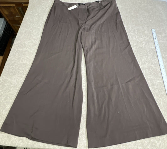 NWT Lane Bryant Chelsea Pants Women 24W Brown Wide Leg Trousers Career Workwear