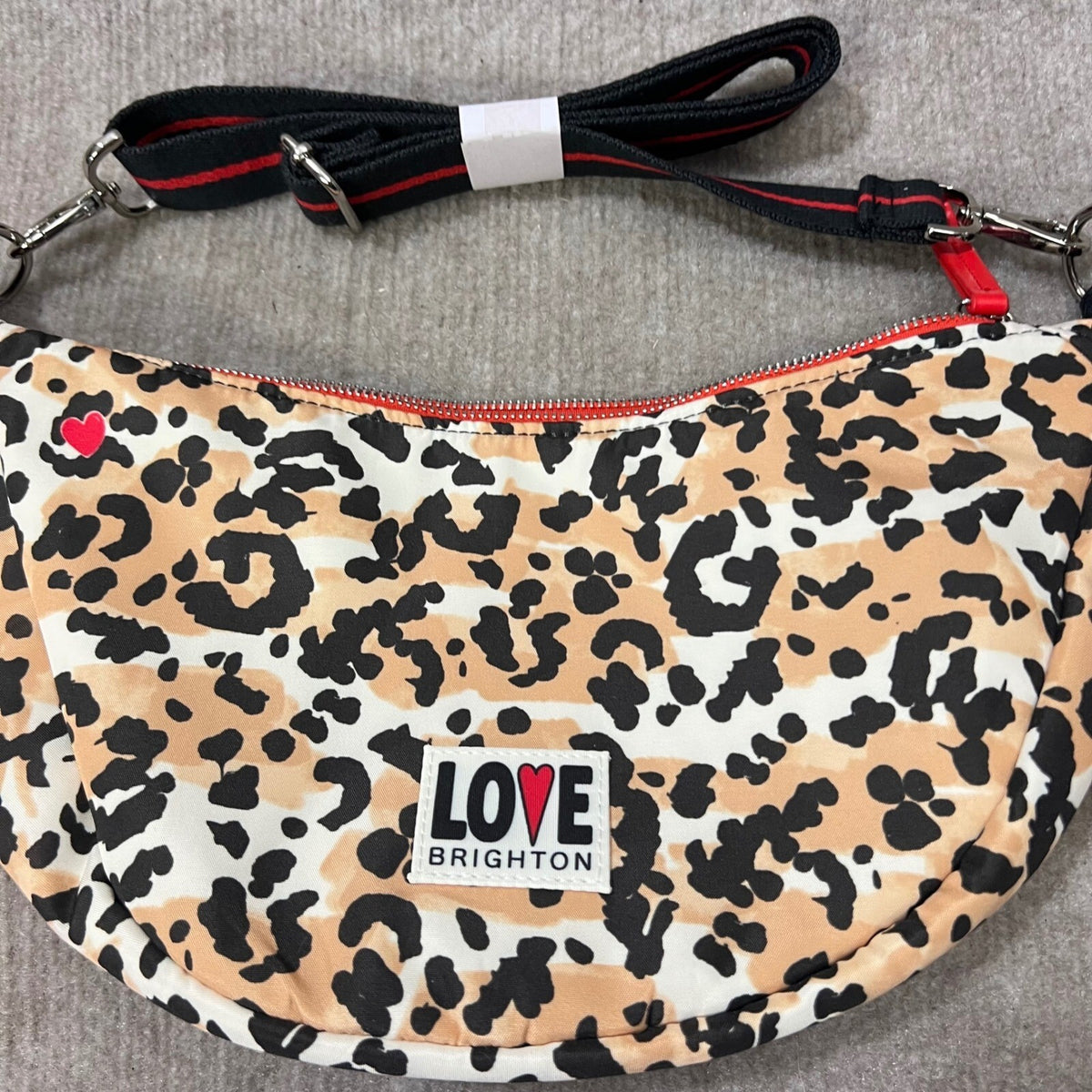 Brighton Spotted Love Swing Bag Leopard Print Heart Crossbody Shoulder Bag