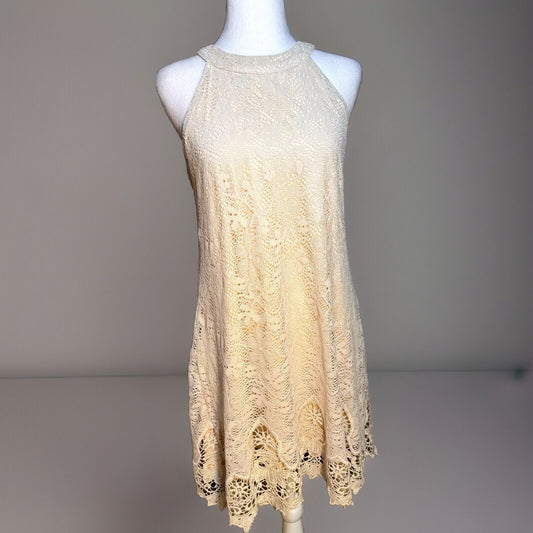 Altar'd State Small Ivory Crochet Dress Boho Coquette Feminine Soft Girl Lace