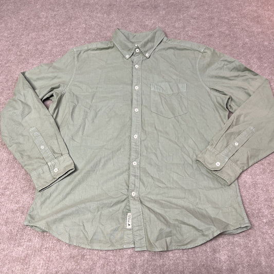 American Eagle Mens Large L LG Sage Button Down Casual Preppy Comfort Shirt