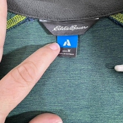 Eddie Bauer First Ascent Windbreaker Jacket Mens M Blue Yellow Lightweight