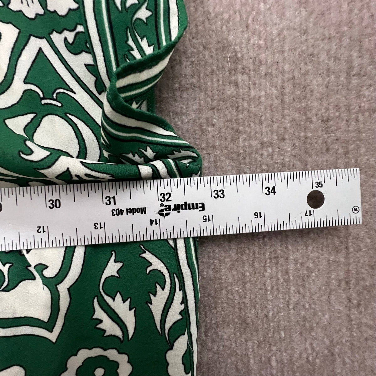 Max Studio London Kimono Open Front Green White Patterned 1X Womens