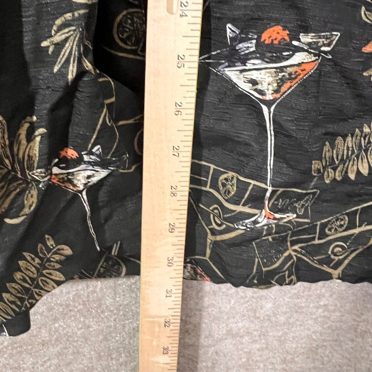 Vintage Marc Edwards Button Down Shirt Mens XL Silk Martini Tropical Black Boho