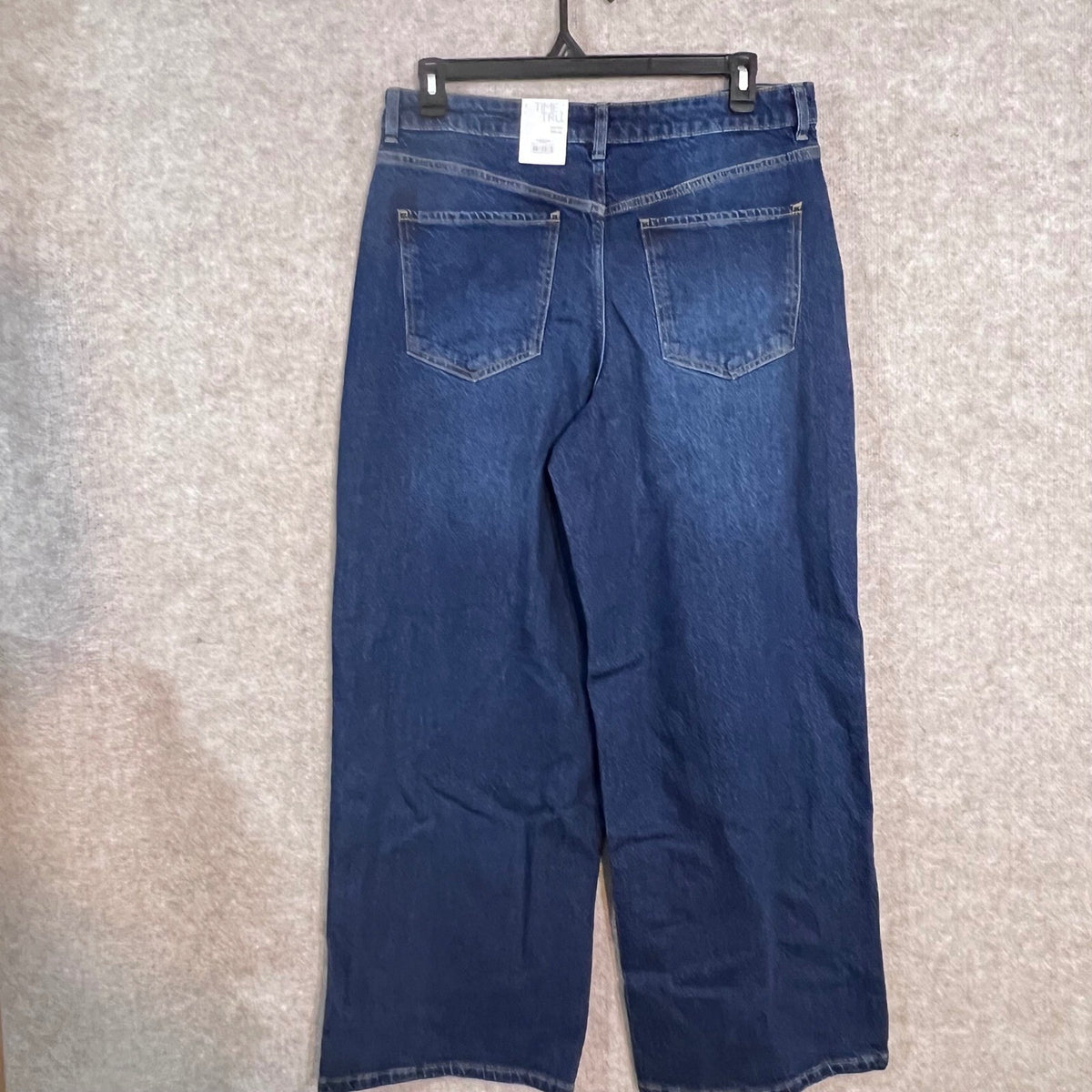 Time and Tru Jeans Womens 16 High Rise Wide Leg Dark Wash Denim Casual