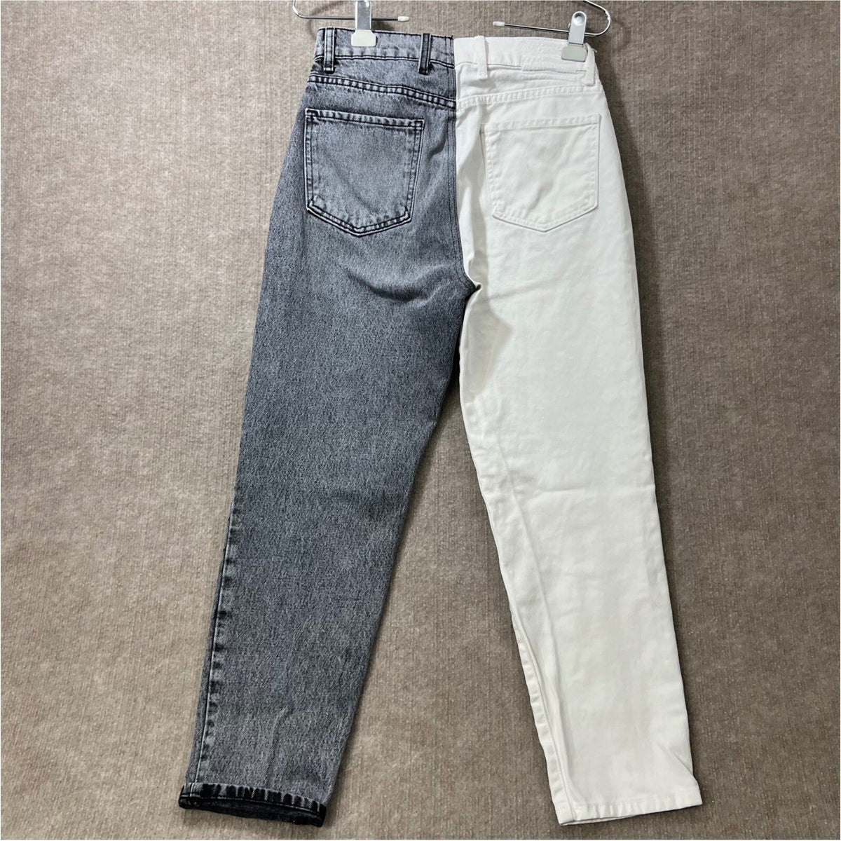Revice Denim Two Tone Split Jeans White Black Wash Size 29