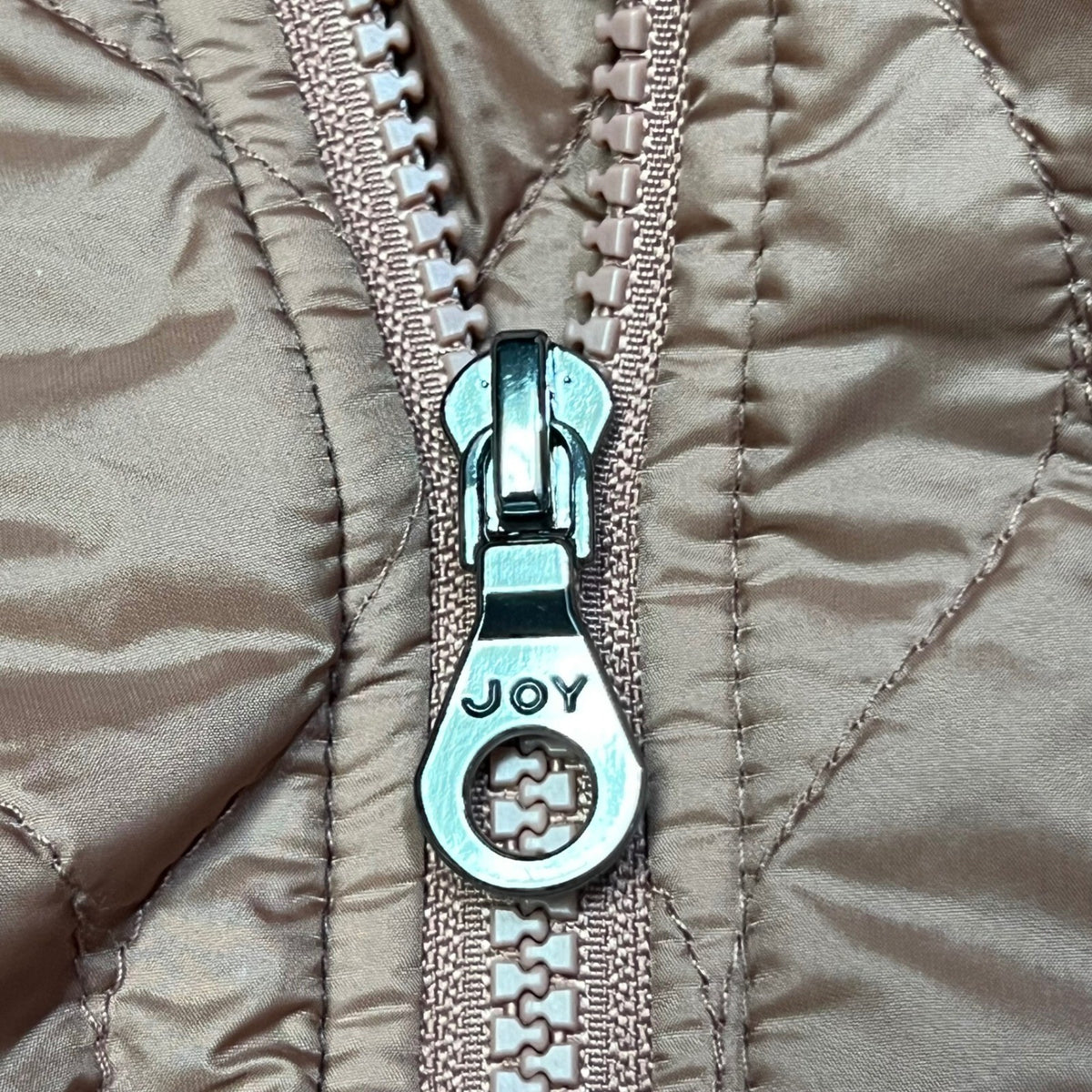Joy Lab Quilted Bomber Jacket Womens L Mauve Pink Full Zip Padded Pockets