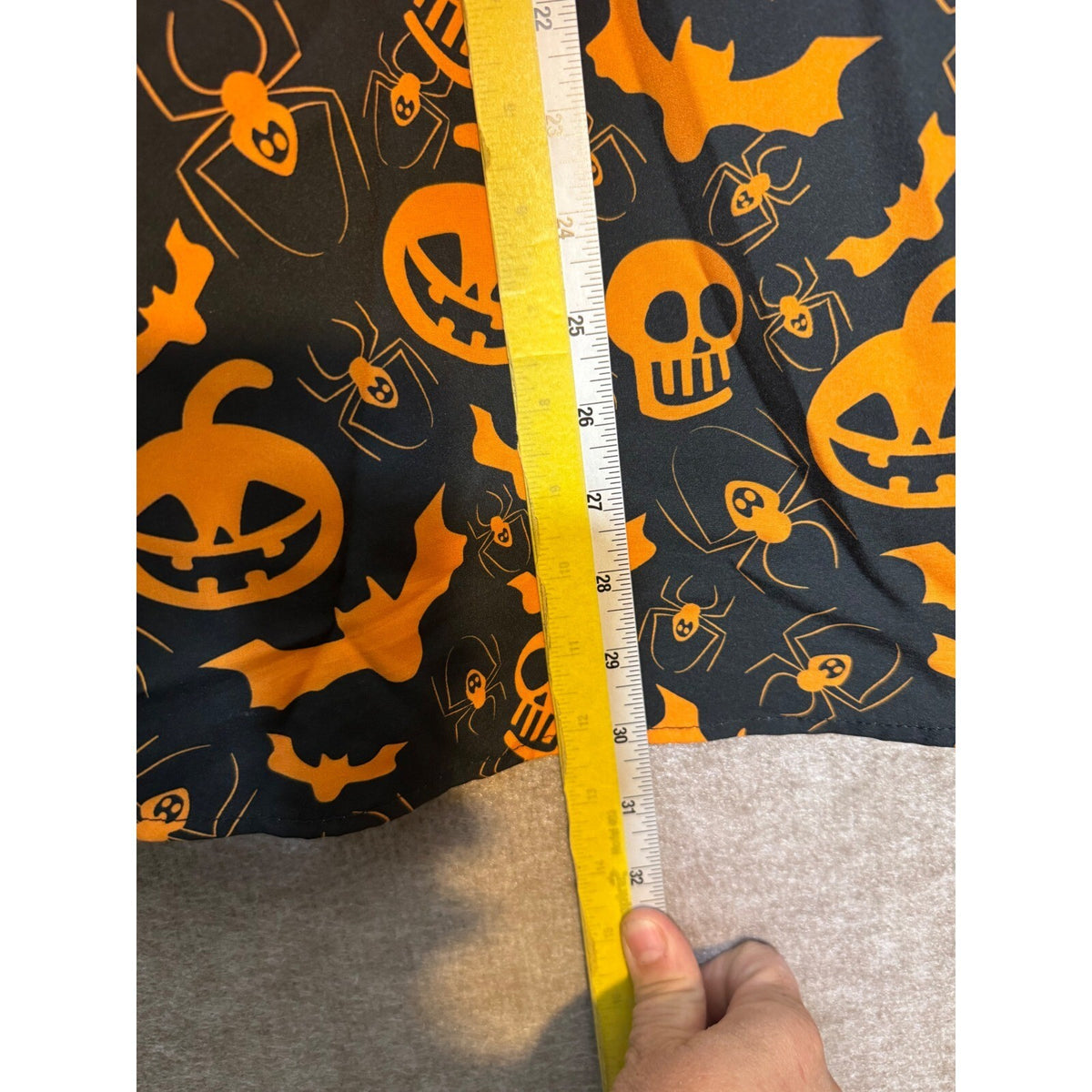 ENVMENST Halloween Button Down Shirt Mens Small Pumpkin Skull Bat Spider Spooky