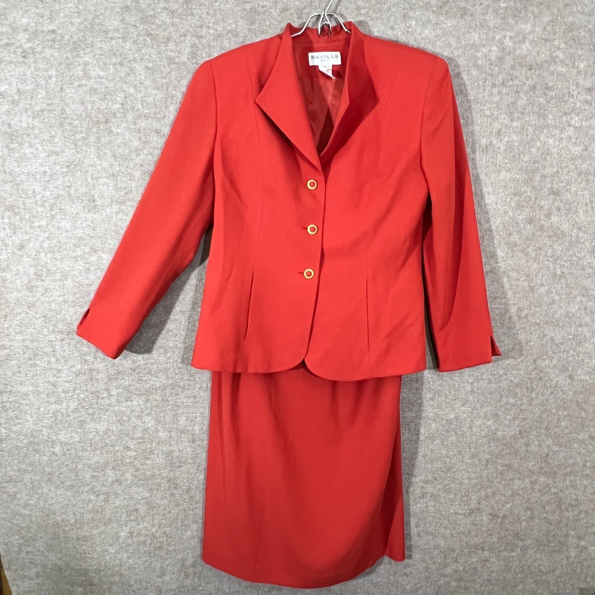 Vintage Saville Skirt Suit Women 10 Red Blazer Pencil Skirt Professional Career